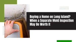 Home buyer inspecting possible water damage in a Long Island house